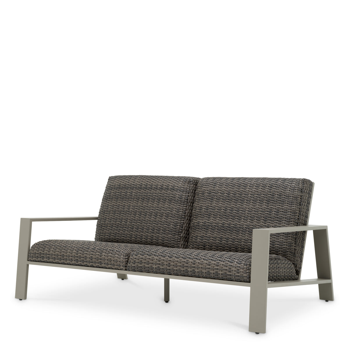 Sofa ogrodowa Belle Vue, szare wykończenie, szary sztuczny rattan