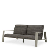 Sofa ogrodowa Belle Vue, szare wykończenie, szary sztuczny rattan
