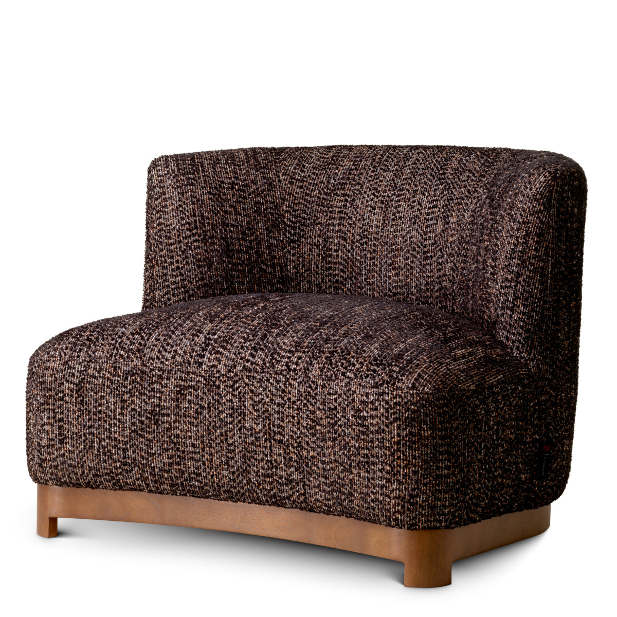 Fotel Stelvio, wykończenie walnut, norman bouclé black