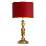 Lampa stołowa Francis, wykończenie złoto antyczne, z abażurem