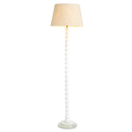 Lampa podłogowa Massimo, wykończenie biały fortepian, z abażurem