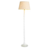 Lampa podłogowa Massimo, wykończenie biały fortepian, z abażurem