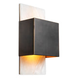 Lampa ścienna Mantova, wykończenie bronze highlight, alabaster