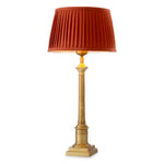 Lampa stołowa Cologne S antique brass finish incl pleated orange shade