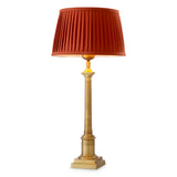 Lampa stołowa Cologne S antique brass finish incl pleated orange shade