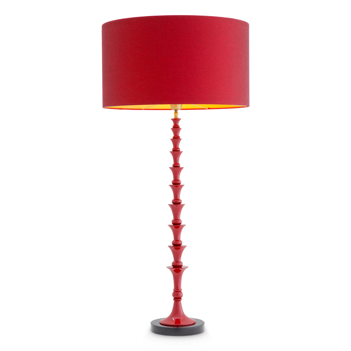 Lampa stołowa Arabella, wykończenie bordowa czerwień, z abażurem