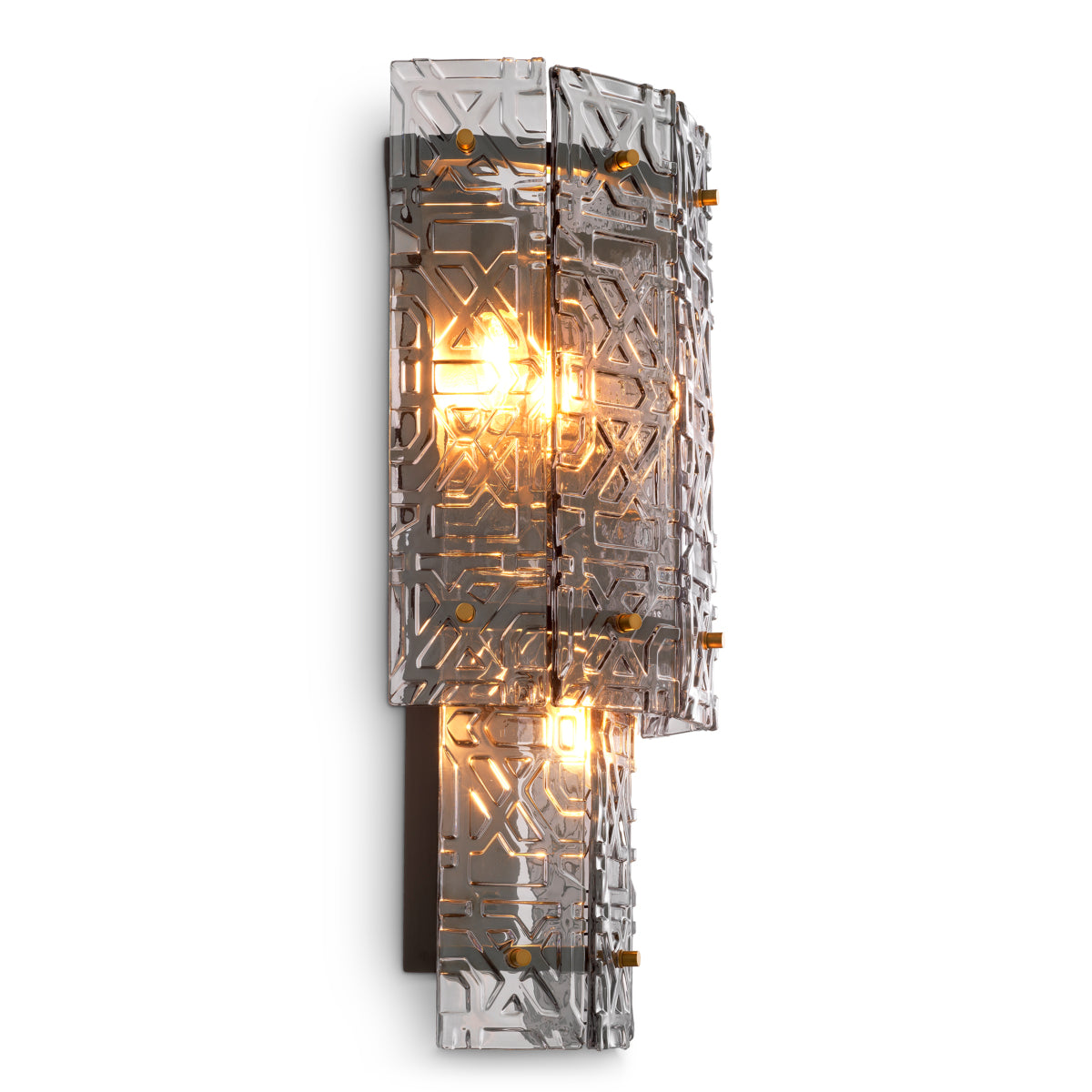 Lampa ścienna Georgette, wykończenie bronze, jasnodymione szkło