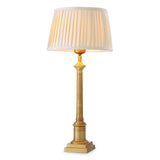 Lampa stołowa Cologne S antique brass finish incl pleated beige shade