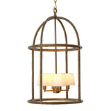 Lampa wisząca Montrose, wykończenie w stylu vintage mosiądzu, w zestawie białe klosze