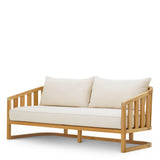 Sofa ogrodowa Aruba, naturalne drewno tekowe, w zestawie poduszki z płótna Sunbrella