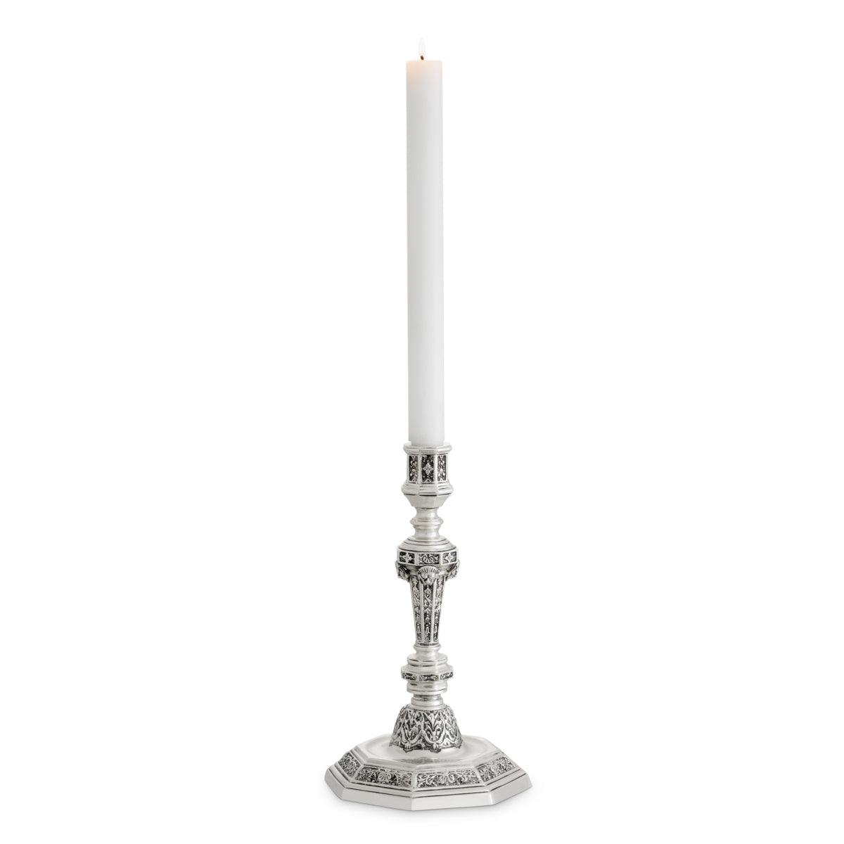 Świecznik Delavigne, wykończenie antique silver