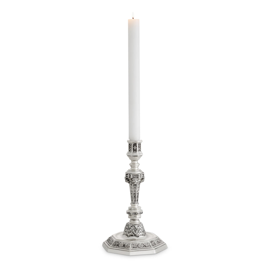 Świecznik Delavigne, wykończenie antique silver