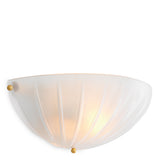 Lampa ścienna Maranello, wykończenie w postarzanym mosiądzu, mrożone szkło