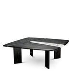 Stolik kawowy Brinton, charcoal grey, lite drewno, biały marmur