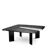Stolik kawowy Brinton, charcoal grey, lite drewno, biały marmur