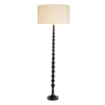 Lampa podłogowa Arabella, wykończenie czarny fortepian, z abażurem