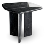 Stolik boczny Brinton, charcoal grey, lite drewno, biały marmur