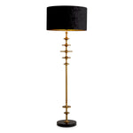Lampa podłogowa Rosetti, wykończenie w mosiądzu vintage, klosz w zestawie