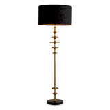 Lampa podłogowa Rosetti, wykończenie w mosiądzu vintage, klosz w zestawie