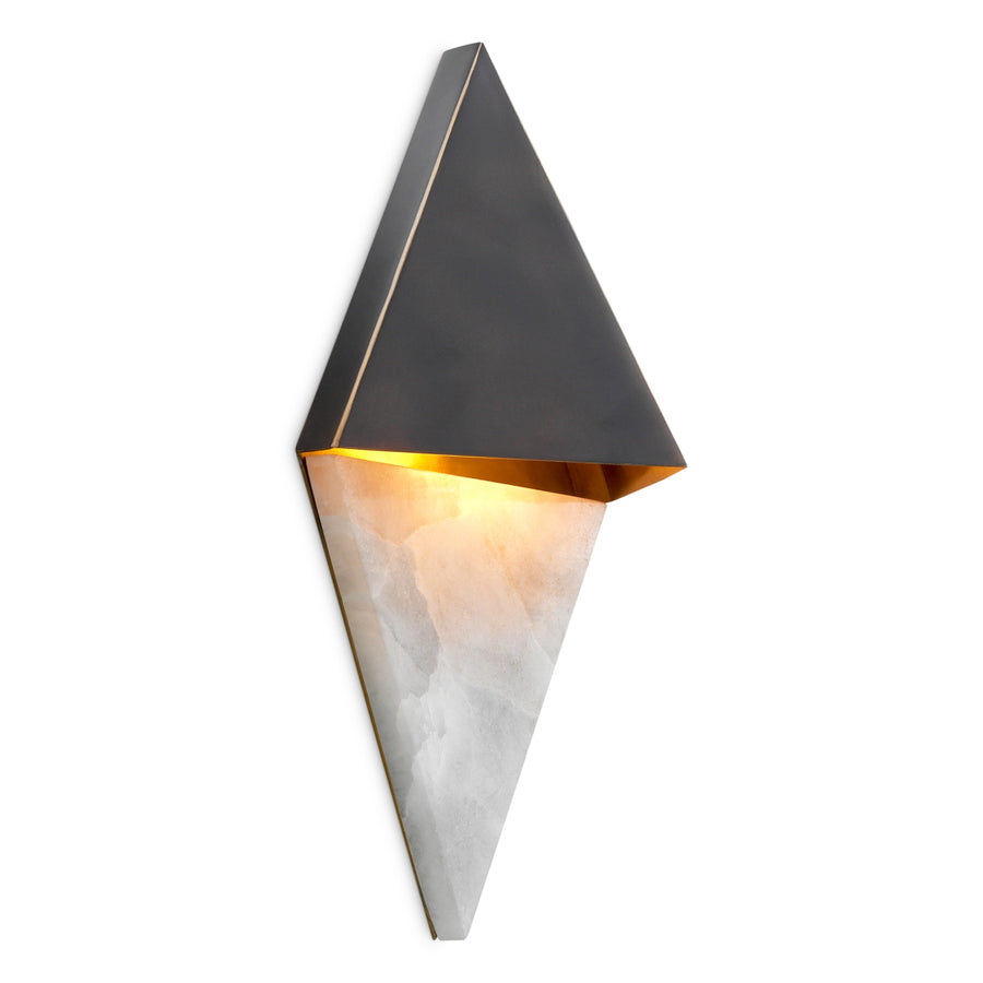 Lampa ścienna Mirabeau, wykończenie bronze highlight, alabaster