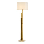Lampa podłogowa Destino, wykończenie mosiądz vintage, z abażurem