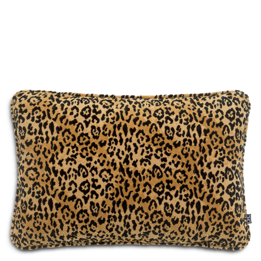 Poduszka Diana, prostokątna, tkanina Bernard leopard, camel