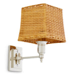 Lampa ścienna Lexington Single, wykończenie niklowe, z abażurem rattanowym