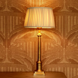 Lampa stołowa Cologne S antique brass finish incl pleated beige shade