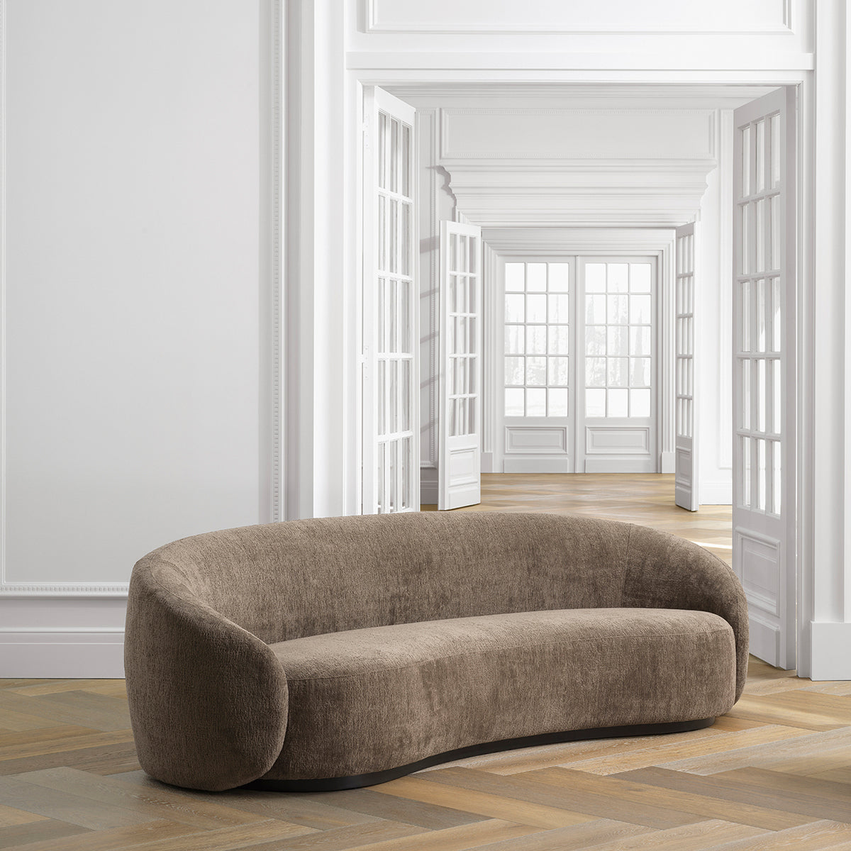 Sofa Amore, tkanina Avelin brązowa