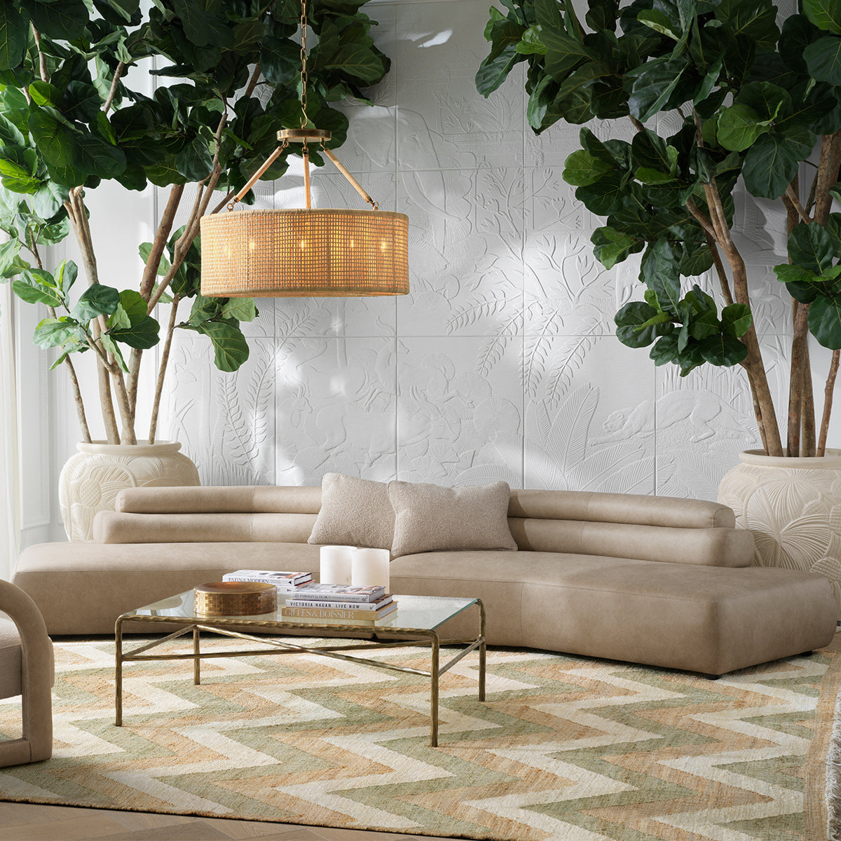 Sofa Marvella, ekoskóra Valente beżowa, tkanina Renato ecru