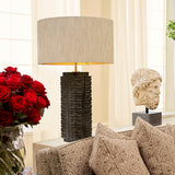 Lampa stołowa Cong dark grey marble incl shade