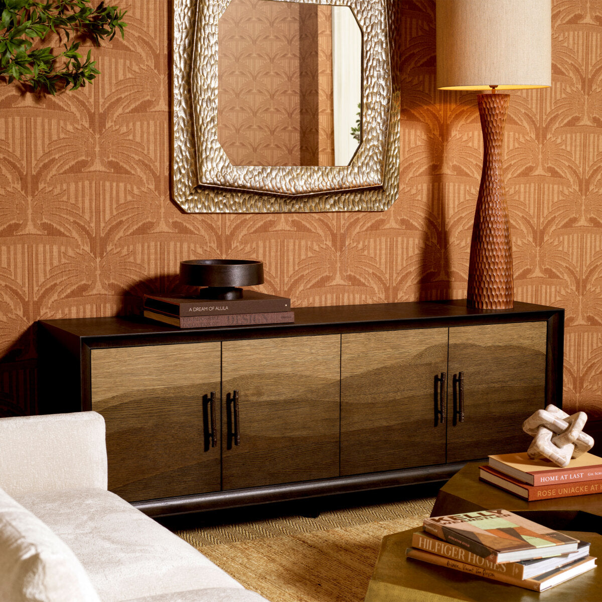 Komoda Chinnery charcoal brown oak veneer