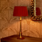 Lampa stołowa Cologne S antique brass finish incl pleated orange shade