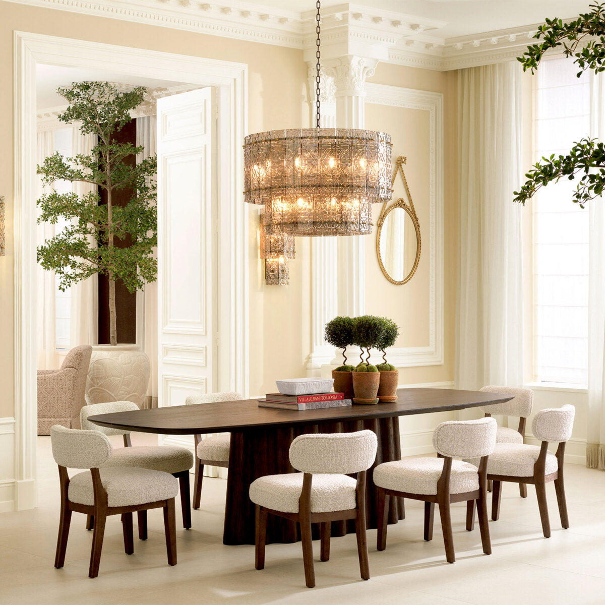 Stół do jadalni Papyrus – fornir dębowy, ciemnobrązowy