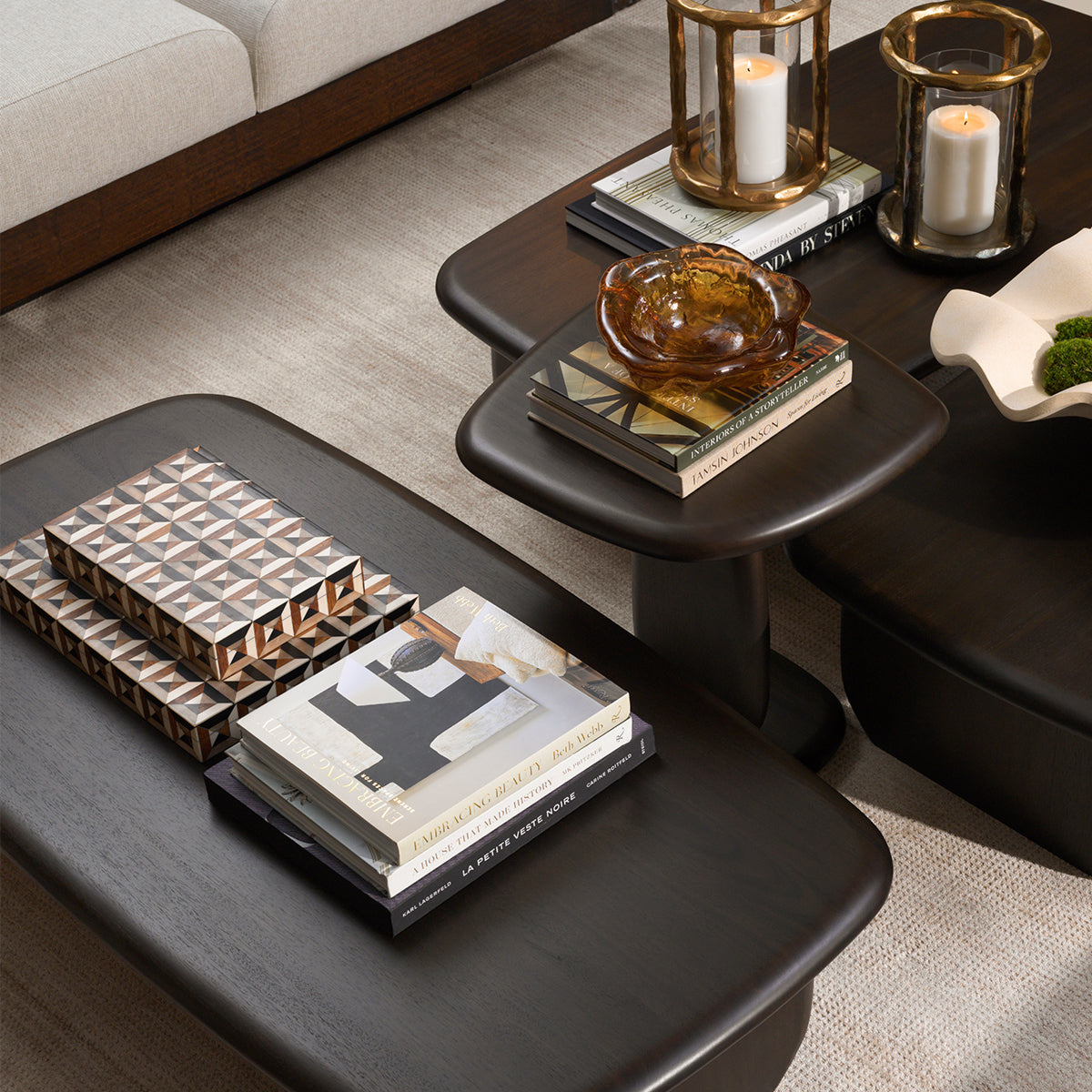 Pudełko Marwood S, brązowo-czarno-białe
