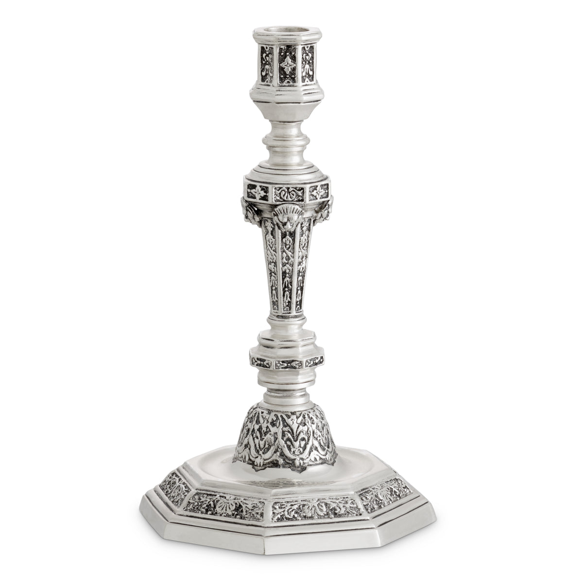 Świecznik Delavigne, wykończenie antique silver