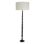 Lampa podłogowa Arabella, wykończenie czarny fortepian, z abażurem