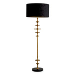 Lampa podłogowa Rosetti, wykończenie w mosiądzu vintage, klosz w zestawie