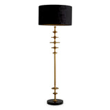 Lampa podłogowa Rosetti, wykończenie w mosiądzu vintage, klosz w zestawie