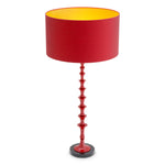 Lampa stołowa Arabella, wykończenie bordowa czerwień, z abażurem