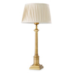 Lampa stołowa Cologne S antique brass finish incl pleated beige shade