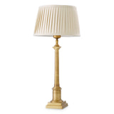 Lampa stołowa Cologne S antique brass finish incl pleated beige shade