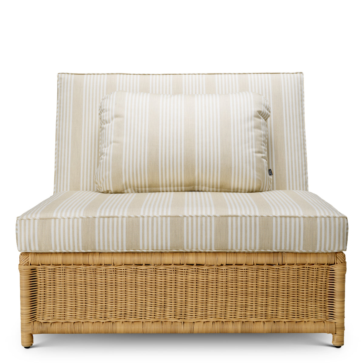 Modułowy fotel ogrodowy Hampton, sztuczny rattan, tkanina Saville, beż