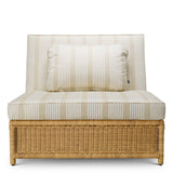Modułowy fotel ogrodowy Hampton, sztuczny rattan, tkanina Saville, beż