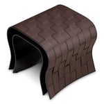 Stoliki boczne Marcello, dark brown faux leather, komplet 2 szt.