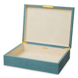 Pudełko dekoracyjne Menton L, faux blue shagreen