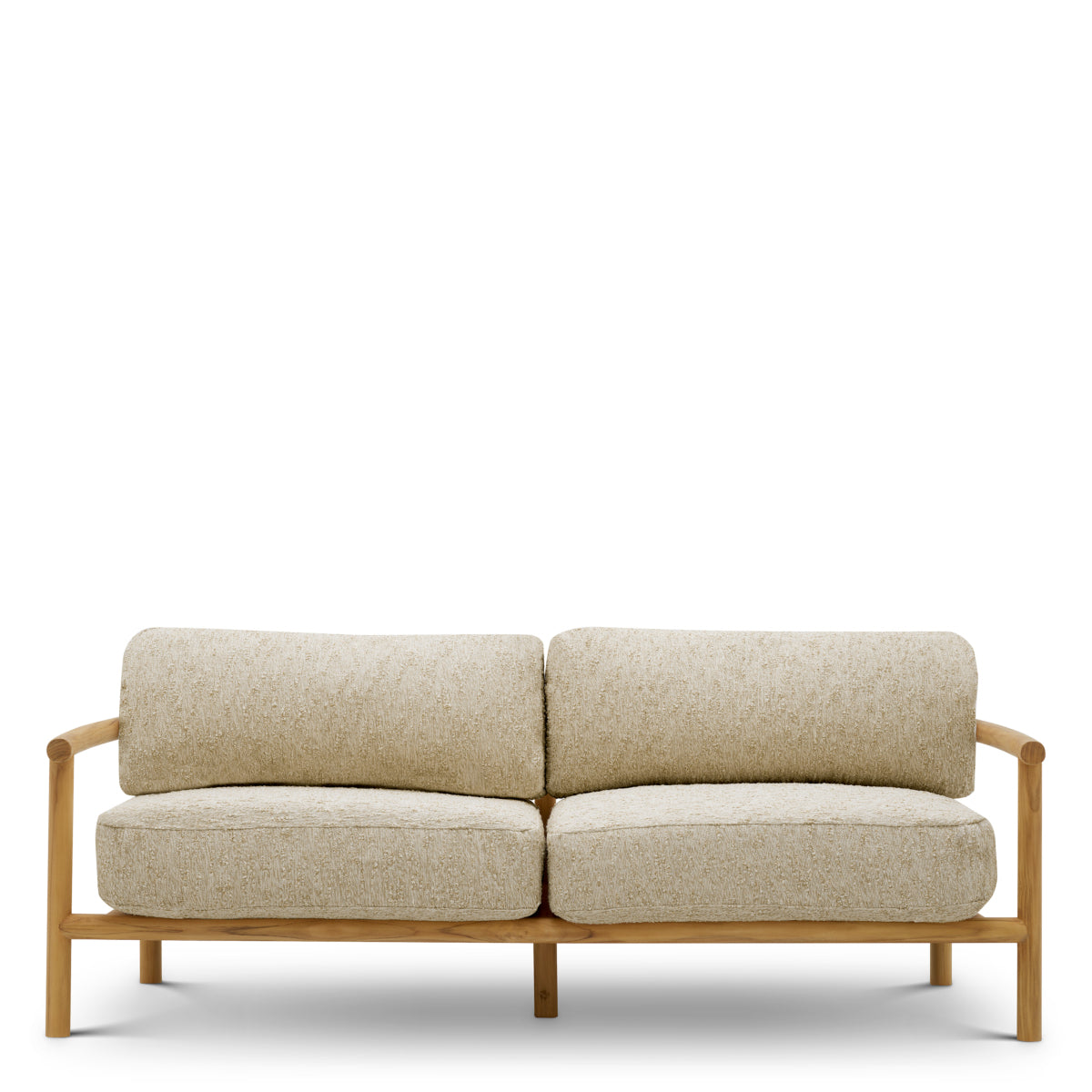 Sofa ogrodowa Ombria, naturalne drewno tekowe, tkanina Arden, naturalny