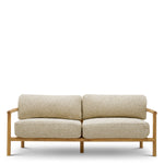 Sofa ogrodowa Ombria, naturalne drewno tekowe, tkanina Arden, naturalny