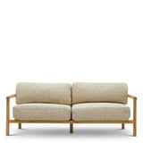 Sofa ogrodowa Ombria, naturalne drewno tekowe, tkanina Arden, naturalny