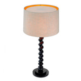 Lampa stołowa Massimo, wykończenie czarny fortepian, z abażurem